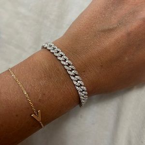 Sterling silver Cuban chain bracelet